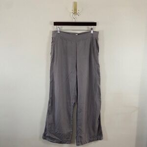Joie 100% Linen Wide Leg Pants Light Gray Women's Large Pockets Boho Minimal